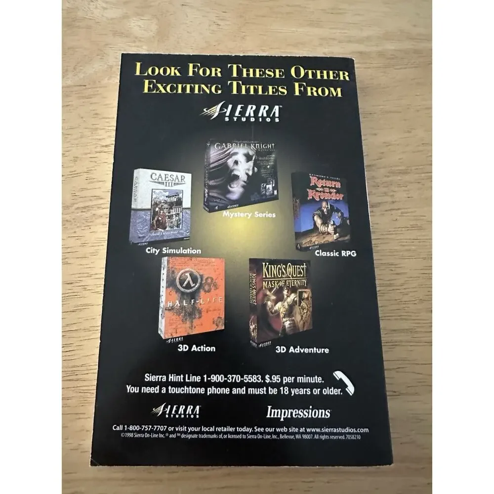 Lords of Magic, Special Edition Game Manual & Quick Reference Card-Map PC/1998